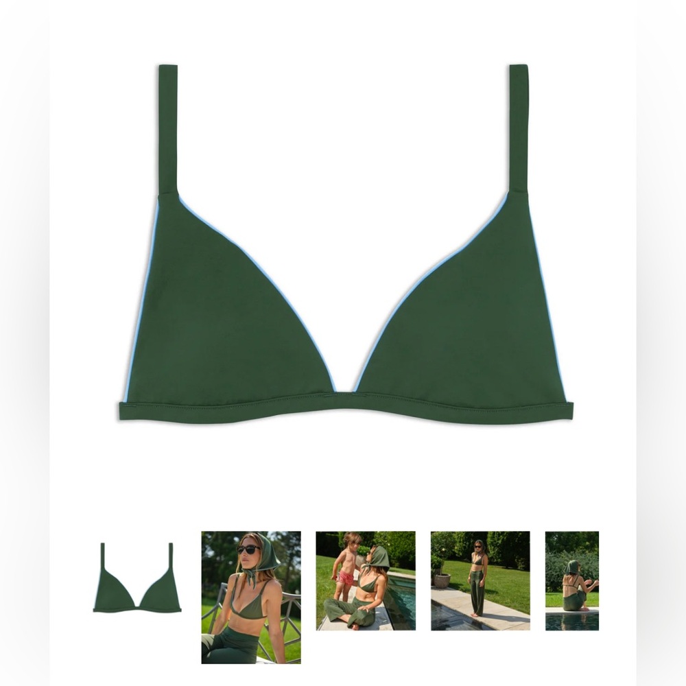 Green Triangle Bikini Top Minnow Size M